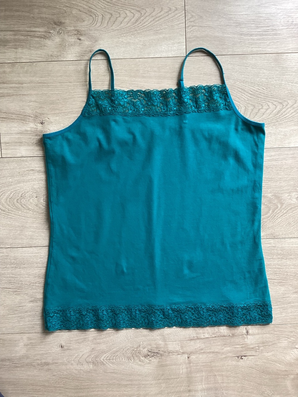 Teal Lace-Trim Camisole